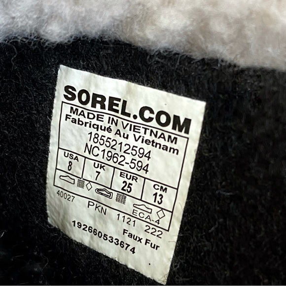 SOREL kids iris plum purple black yoot pac nylon rubber fur trim snow boots - Picture 10 of 11